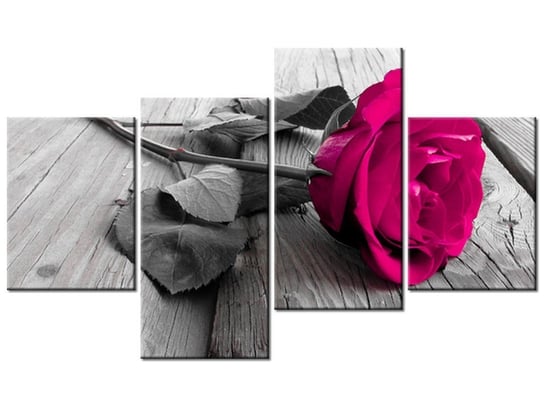 Obraz Różowa różyczka, 4 elementy, 120x70 cm Oobrazy