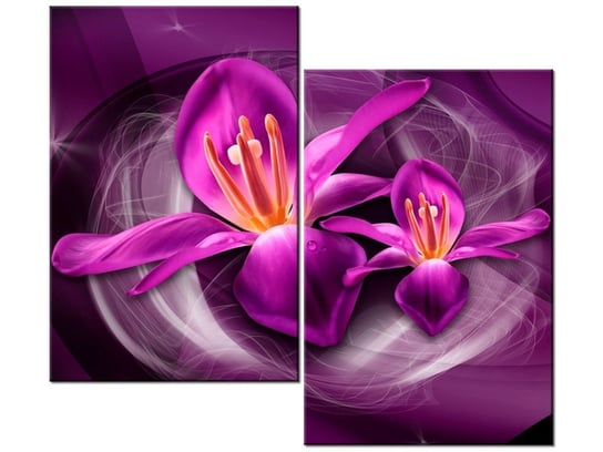Obraz Różowe kosmiczne kwiaty - Jakub Banaś, 2 elementy, 80x70 cm Oobrazy