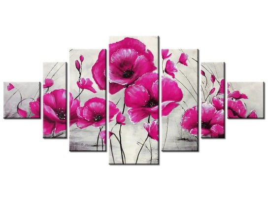 Obraz Różowe Maki, 7 elementów, 200x100 cm Oobrazy