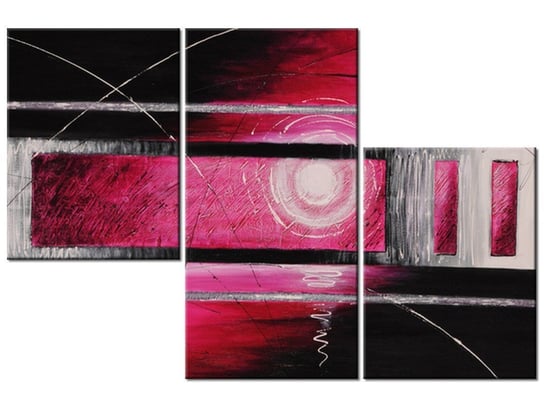 Obraz Różowe szaleństwo, 3 elementy, 90x60 cm Oobrazy