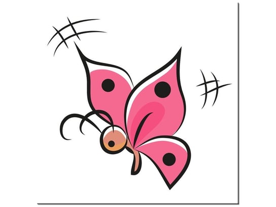 Obraz, Różowy motylek, 30x30 cm Oobrazy