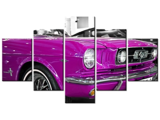 Obraz Różowy Mustang, 5 elementów, 125x70 cm Oobrazy