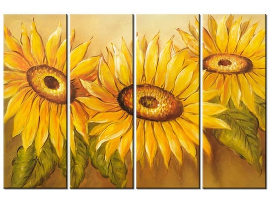 Obraz Rumiane słoneczniki, 4 elementy, 120x80 cm Oobrazy
