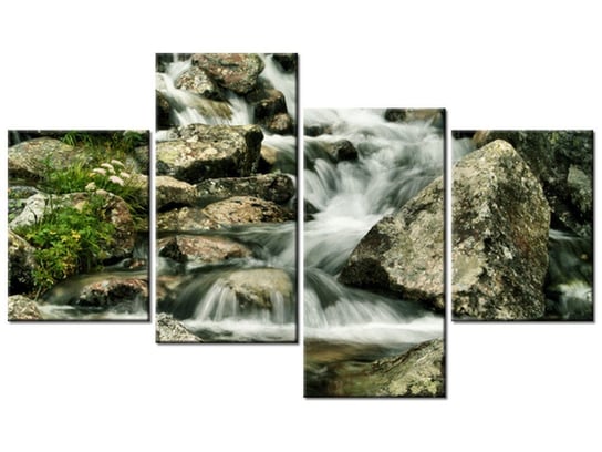 Obraz Rwący potok w Tatrach, 4 elementy, 120x70 cm Oobrazy