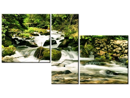 Obraz Rzeczka w górach, 3 elementy, 90x50 cm Oobrazy