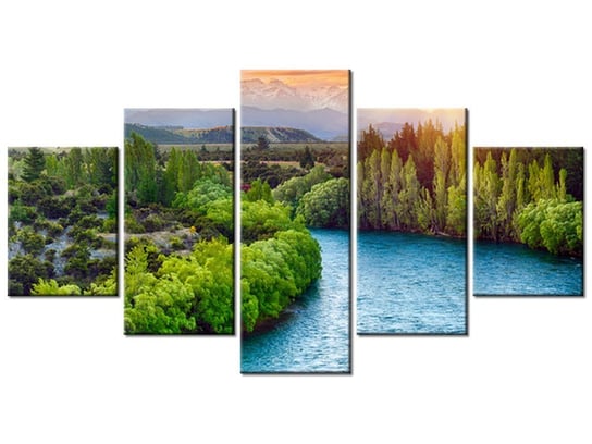 Obraz Rzeka Clutha w Nowej Zelandii, 5 elementów, 150x80 cm Oobrazy