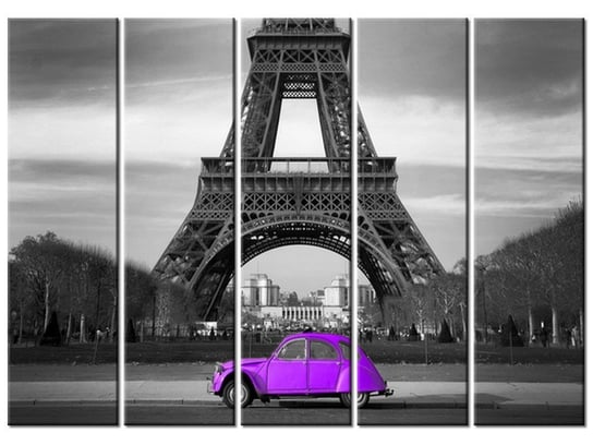 Obraz Samochód w Paryżu, 5 elementów, 225x160 cm Oobrazy