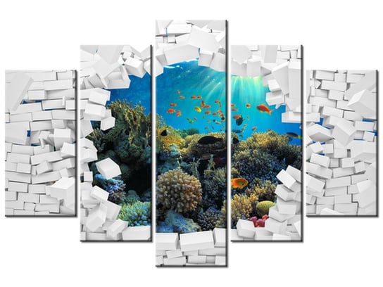 Obraz Ściana z morskim widokiem, 5 elementów, 150x100 cm Oobrazy