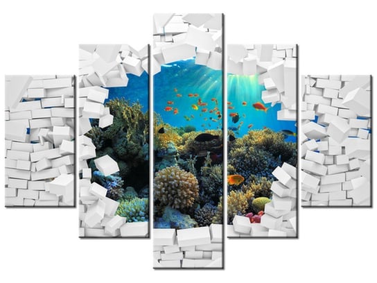 Obraz Ściana z morskim widokiem, 5 elementów, 150x105 cm Oobrazy