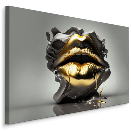 Obraz Ścienny ABSTRAKCYJNE Usta Nowoczesny Wzór Efekt Dekoracja 3D 120x80 Muralo