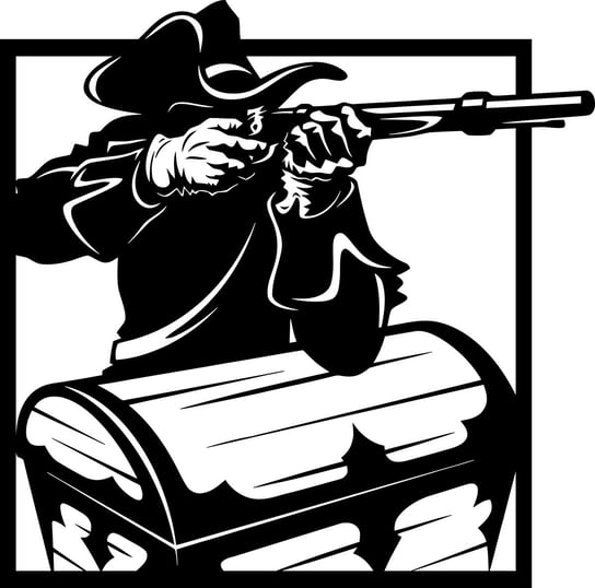 Obraz Ścienny Ażurowy Cowboy Pirat z Skarbem Dekoracja Ścienna Różne Kolory Inna marka