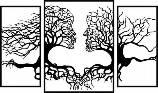 Obraz Ścienny Ażurowy Drzewo Zakochana Para Całus 3 Panele Inna marka