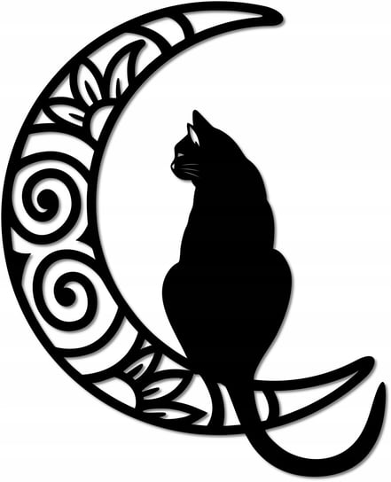 Obraz Ścienny Ażurowy Kot na Poł Księzycu Ciekawa Dekoracja Ścienna Inna marka