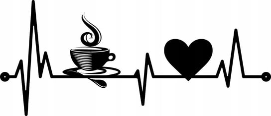 Obraz Ścienny Ażurowy Linia Życia Kawa Serce EKG Dekoracja Ścienna Kawa Inna marka
