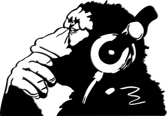 Obraz Ścienny Ażurowy Małpa Muzyka Ciekawa Dekoracja Ścienna Różne Kolory Inna marka