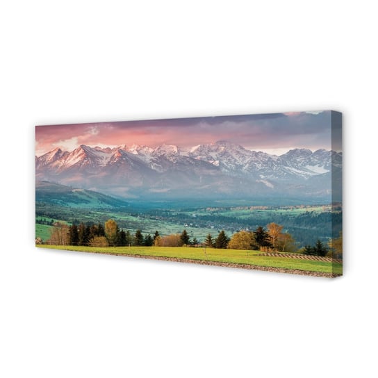 Obraz ścienny dekor na płótnie TULUP Góry pola, 125x50 cm Tulup