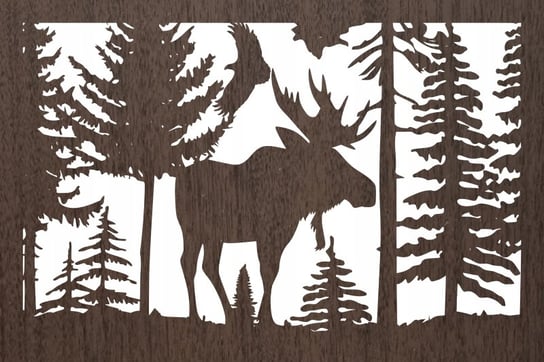 Obraz Ścienny Dekoracja Drewniana Las Natura Łoś Inna marka