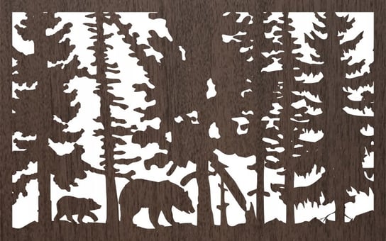 Obraz Ścienny Dekoracja Drewniana Las Natura NIedźwiedź Inna marka