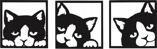 Obraz Ścienny Dekoracja Ścienna Koty Kotki na Trzech Panelach Inna marka
