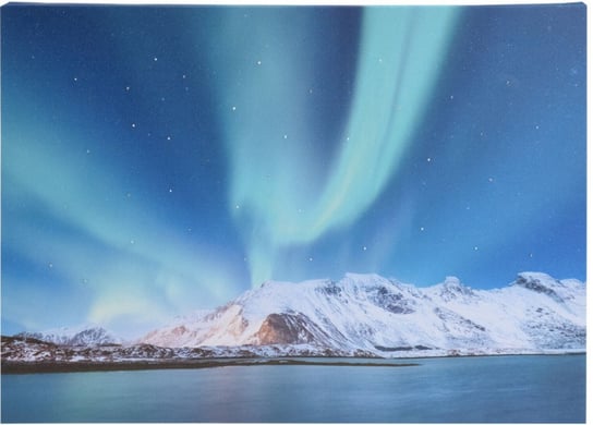 Obraz Ścienny Z Oświetleniem Led Zorza Polarna 30X30 Cm Na Baterie Wzór 1 DK