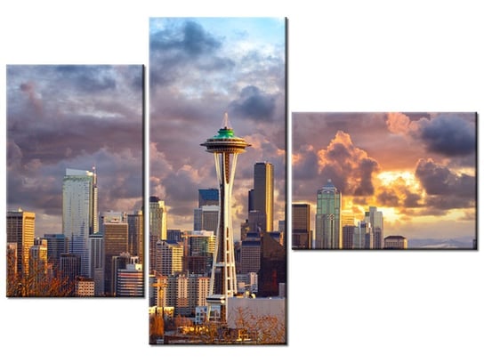 Obraz Seattle o zachodzie słońca, 3 elementy, 100x70 cm Oobrazy