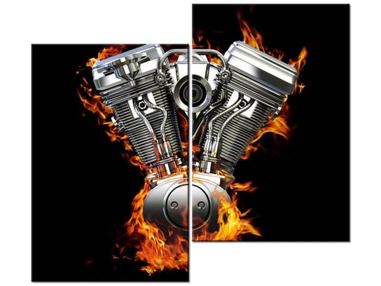 Obraz Silnik motocykla, 2 elementy, 80x70 cm Oobrazy