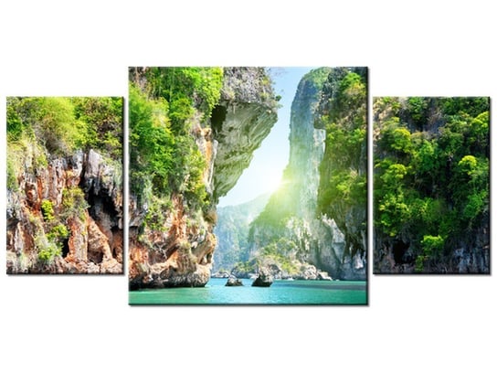 Obraz Skały i morze w Tajlandii, 3 elementy, 80x40 cm Oobrazy