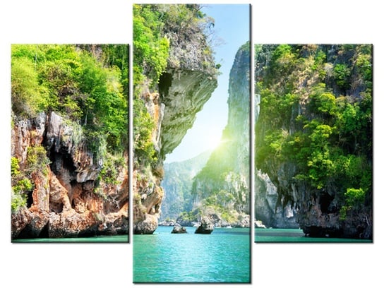 Obraz Skały i morze w Tajlandii, 3 elementy, 90x70 cm Oobrazy