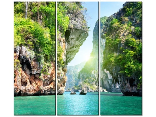 Obraz Skały i morze w Tajlandii, 3 elementy, 90x80 cm Oobrazy