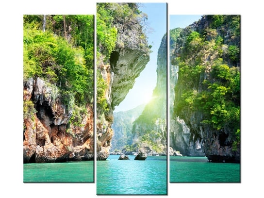 Obraz Skały i morze w Tajlandii, 3 elementy, 90x80 cm Oobrazy