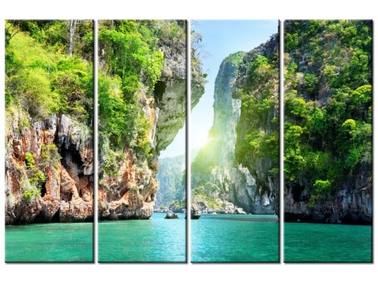 Obraz, Skały i morze w Tajlandii, 4 elementy, 120x80 cm Oobrazy