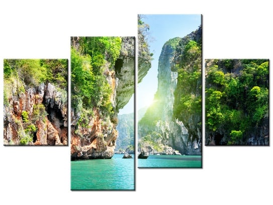 Obraz Skały i morze w Tajlandii, 4 elementy, 120x80 cm Oobrazy