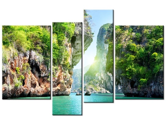Obraz Skały i morze w Tajlandii, 4 elementy, 130x85 cm Oobrazy