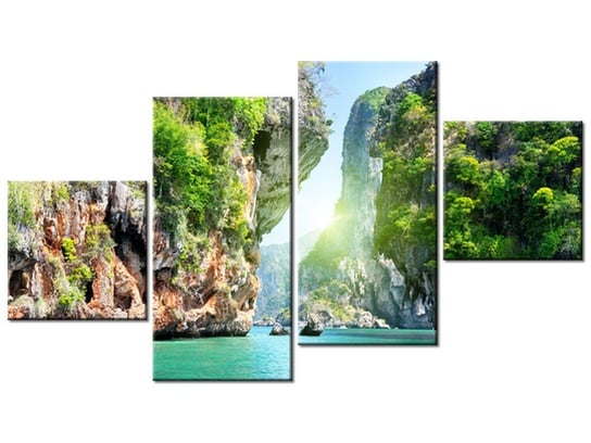 Obraz Skały i morze w Tajlandii, 4 elementy, 160x90 cm Oobrazy