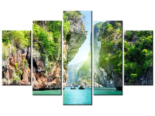 Obraz Skały i morze w Tajlandii, 5 elementów, 100x63 cm Oobrazy