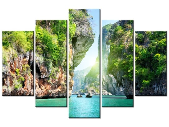 Obraz Skały i morze w Tajlandii, 5 elementów, 150x100 cm Oobrazy