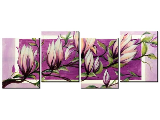 Obraz Słodycz magnolii, 4 elementy, 120x45 cm Oobrazy
