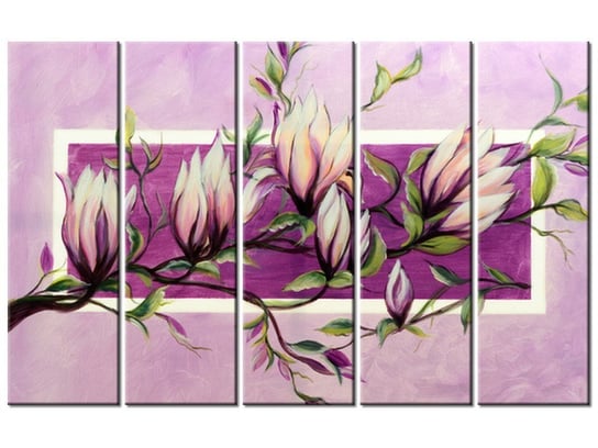 Obraz Słodycz magnolii, 5 elementów, 100x63 cm Oobrazy