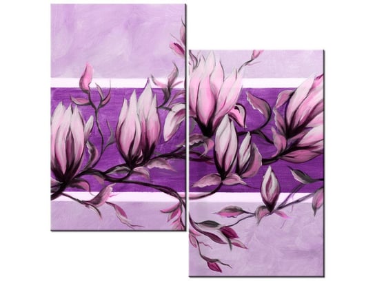 Obraz Słodycz magnolii w fiolecie, 2 elementy, 60x60 cm Oobrazy