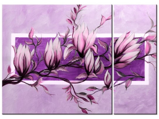 Obraz Słodycz magnolii w fiolecie, 2 elementy, 70x50 cm Oobrazy