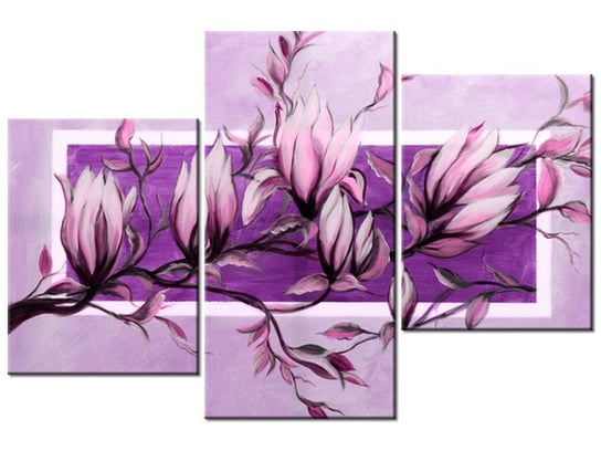 Obraz Słodycz magnolii w fiolecie, 3 elementy, 90x60 cm Oobrazy