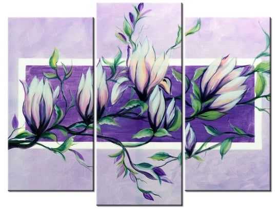 Obraz Słodycz magnolii w fiolecie, 3 elementy, 90x70 cm Oobrazy