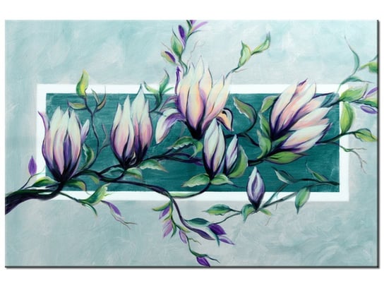 Obraz Słodycz magnolii w jasnej zieleni, 120x80 cm Oobrazy