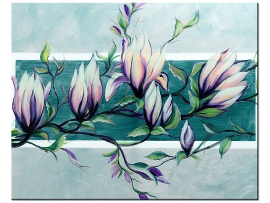Obraz Słodycz magnolii w jasnej zieleni, 50x40 cm Oobrazy