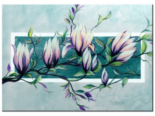 Obraz Słodycz magnolii w jasnej zieleni, 70x50 cm Oobrazy