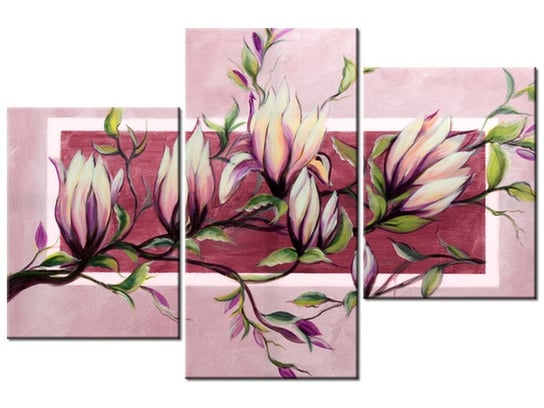 Obraz Słodycz magnolii w pudrowym różu, 3 elementy, 90x60 cm Oobrazy