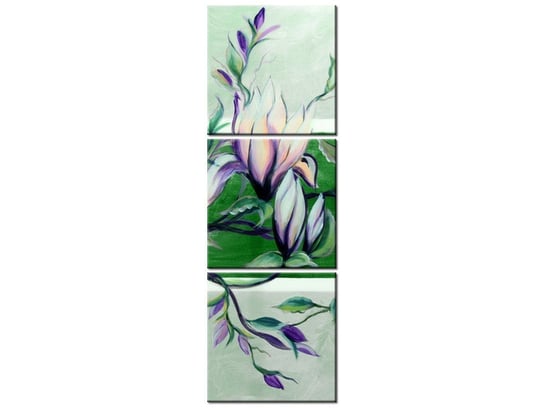 Obraz Słodycz magnolii w zieleni, 3 elementy, 30x90 cm Oobrazy