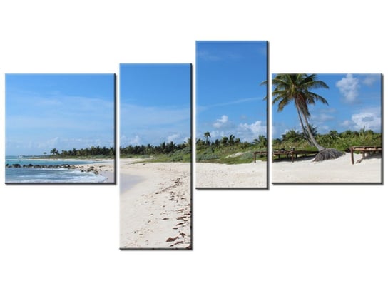 Obraz Słoneczna plaża - Members Hotel Network, 4 elementy, 100x55 cm Oobrazy