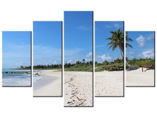 Obraz Słoneczna plaża - Members Hotel Network, 5 elementów, 100x63 cm Oobrazy