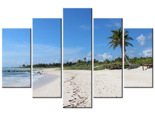 Obraz Słoneczna plaża - Members Hotel Network, 5 elementów, 150x100 cm Oobrazy